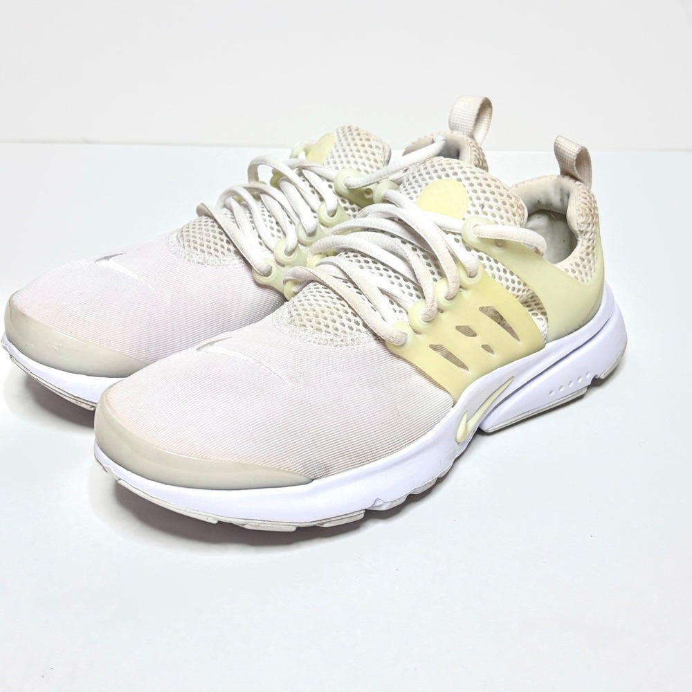 Nike Air Presto‎ Youth 6Y Women GS Triple White Mesh Running Athletic Shoes